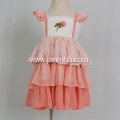 High quality embroidered chiffon fabric ruffle dress